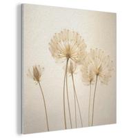 AKUSTIKBILD Sonnenlicht - Löwenzahn - Botanisch - Blumen Wandbilder 60x60 cm - Creme, Kunststoff (60/60/0.9cm) - MuchoWow