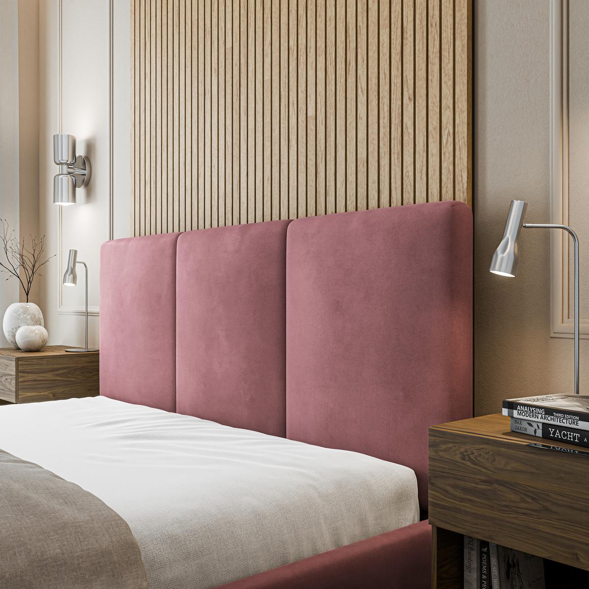 POLSTERBETT AZURI 200x200 cm mit Bettkästen - Rosa - Rosa, Holz (200/200cm) - MASSENO