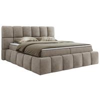 BOXBETT NIRA 180/200 - Beige Strukture - H3 - Beige, Holz/Textil (180/200cm) - MKS