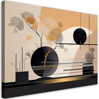 WANDBILD abstrakte formen - Beige, Textil (60/40cm) - Feeby