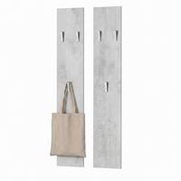 GARDEROBENPANEEL Wandpaneel Beton Oxid Optik - Hellgrau, Holzwerkstoff (24/140/2cm) - Vladon