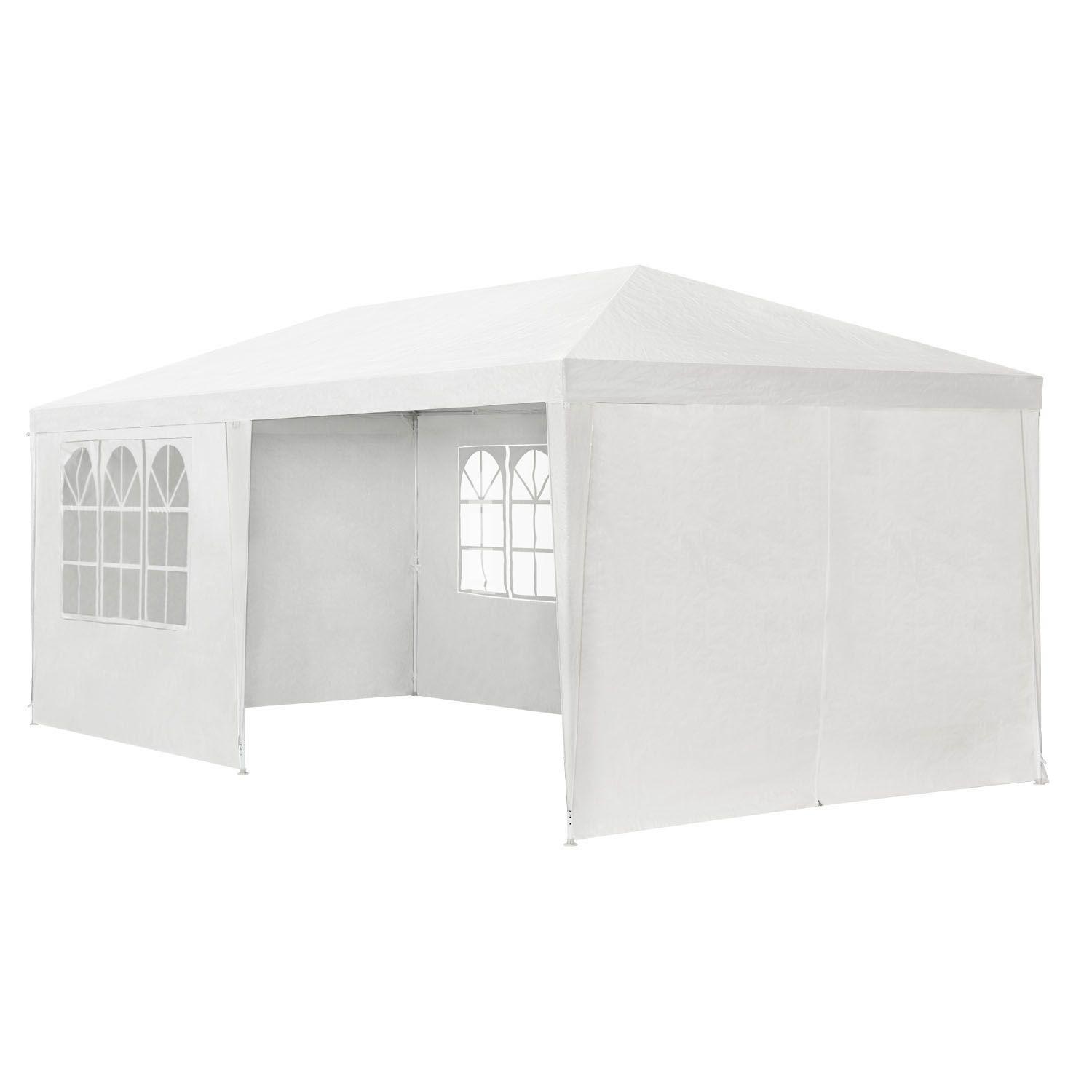 PARTYZELT Gartenzelt weiß 3x6 m - Weiß, Metall (300/250/600cm) - Juskys