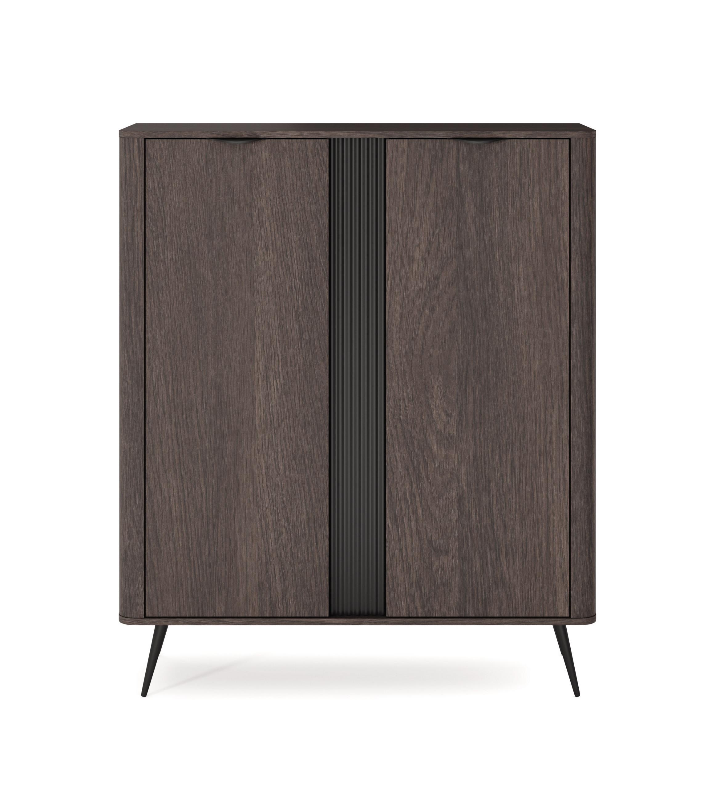 SIDEBOARD NOBILE 113,2x38x134 cm mit 2 Türen Eichefarben - Braun, Holzwerkstoff (113.2/134/38cm) - MASSENO