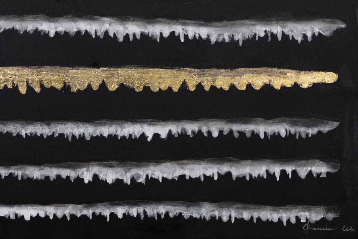 ACRYLBILD HANDGEMALT 82,5/122,5 cm - Schwarz, Textil (82.5/122.5cm) - KUNSTLOFT