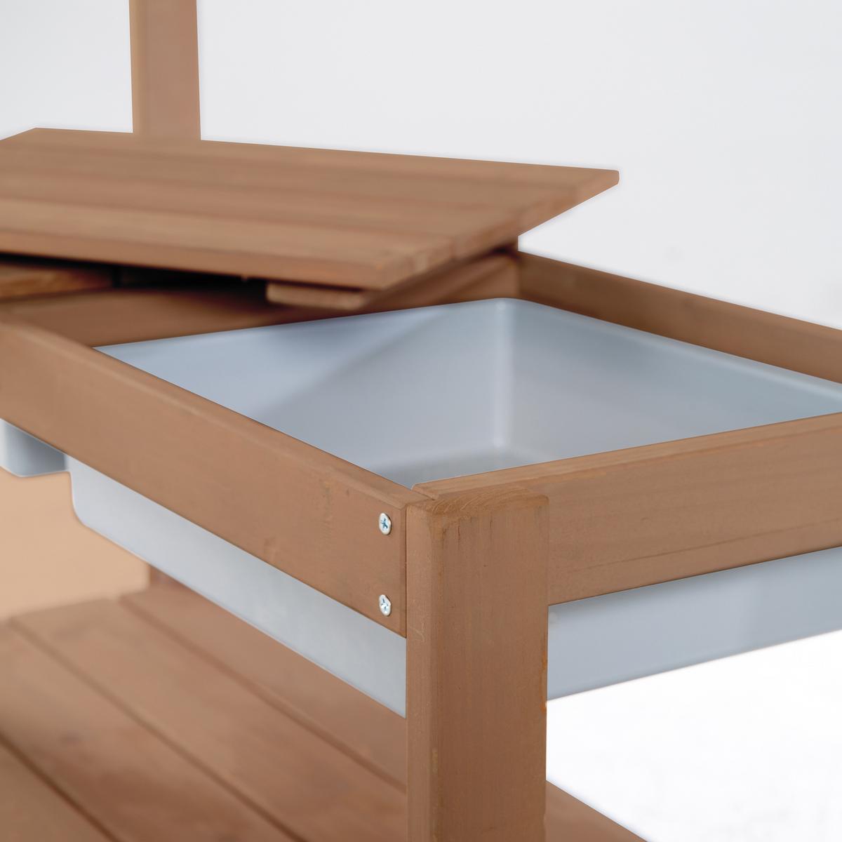 OUTDOOR KINDERKÜCHE 'FUN' mit Spielwanne teak - Teakfarben, Holz (89.5/35cm) - Roba