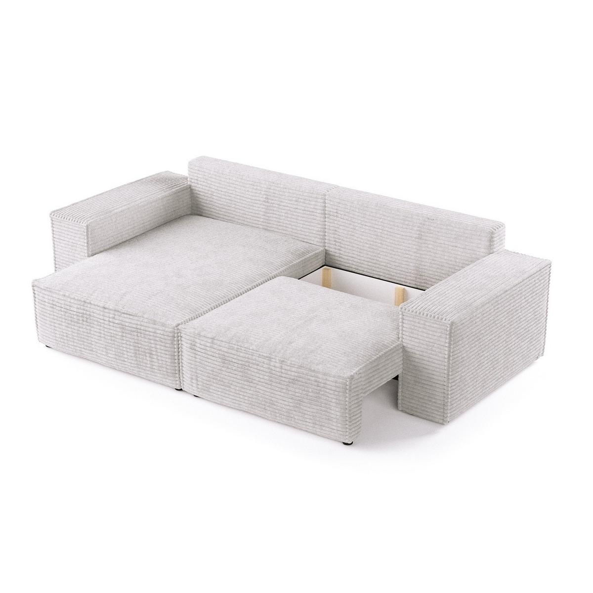 ECKSOFA SENSO mit Schlaffunktion Grau im Tilia Stoff - Schwarz/Grau, Holz/Holzwerkstoff (255/148cm) - AltaBeds