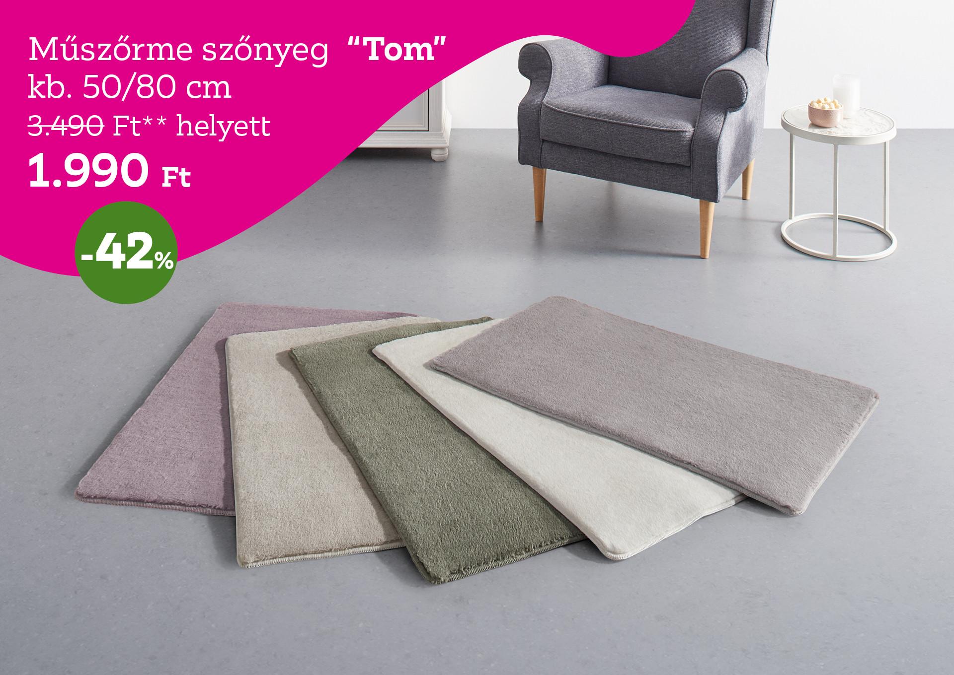Műszőrme szőnyeg TOM 3490 Forint helyett 1990 Forint, kedvezmény mértéke 42%