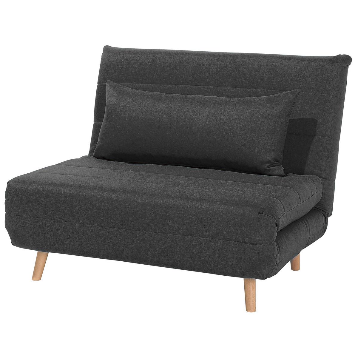 1-SITZER-SCHLAFSOFA Polyester Grau Setten - Dunkelgrau, Textil (104/82/190cm) - Beliani