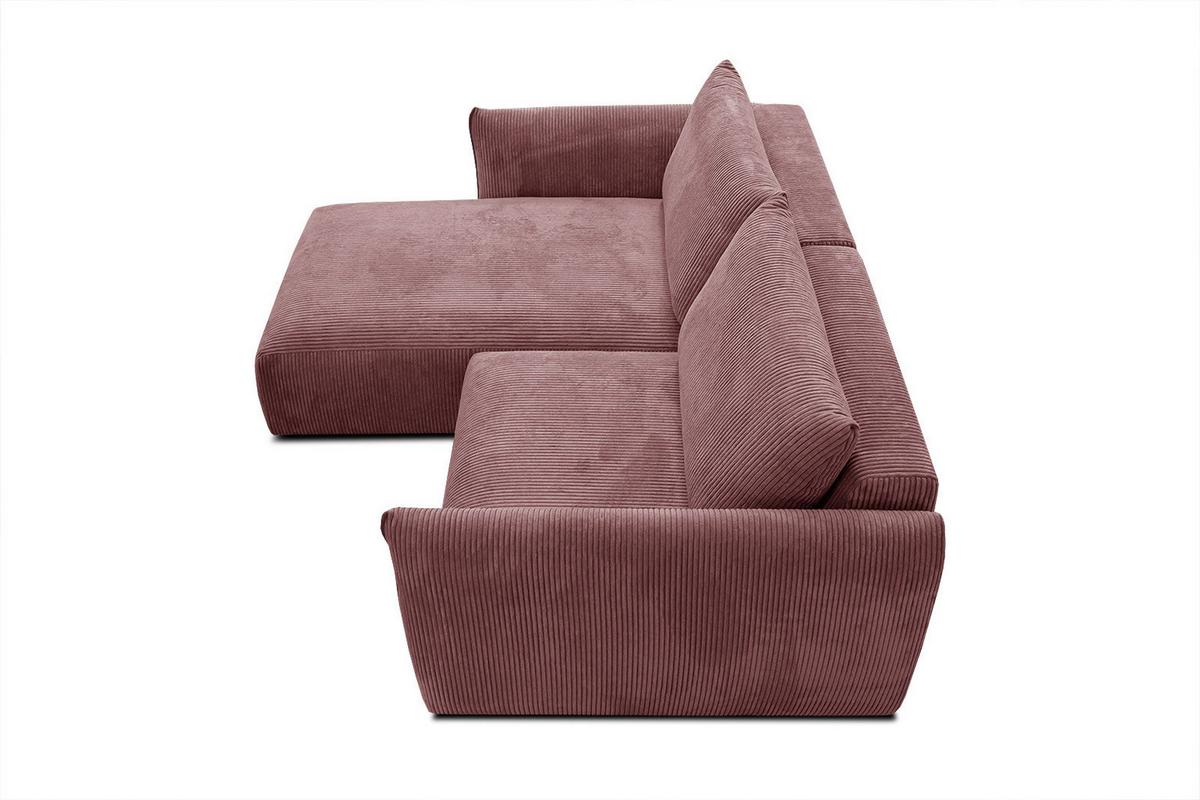 ECKSOFA TAUER 3-Sitzer, altrosa - Altrosa/Schwarz, Holzwerkstoff/Kunststoff (173/206cm) - Wozimo