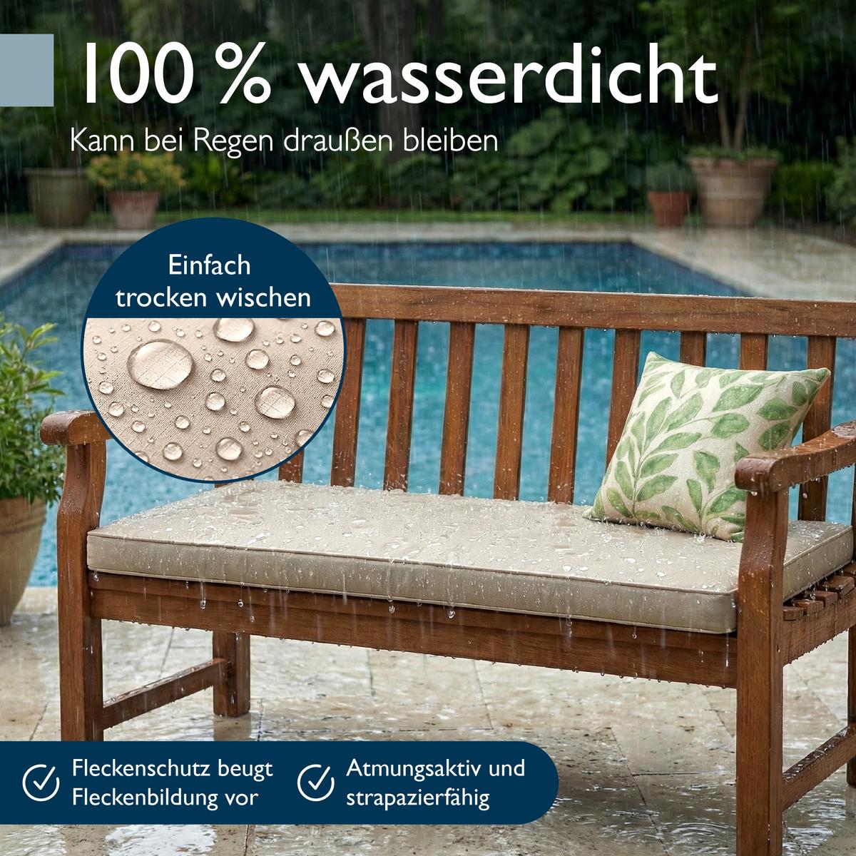 BANKAUFLAGE QD-BK 100x48x5cm Beige - Beige, Textil (48/100cm) - Beautissu 