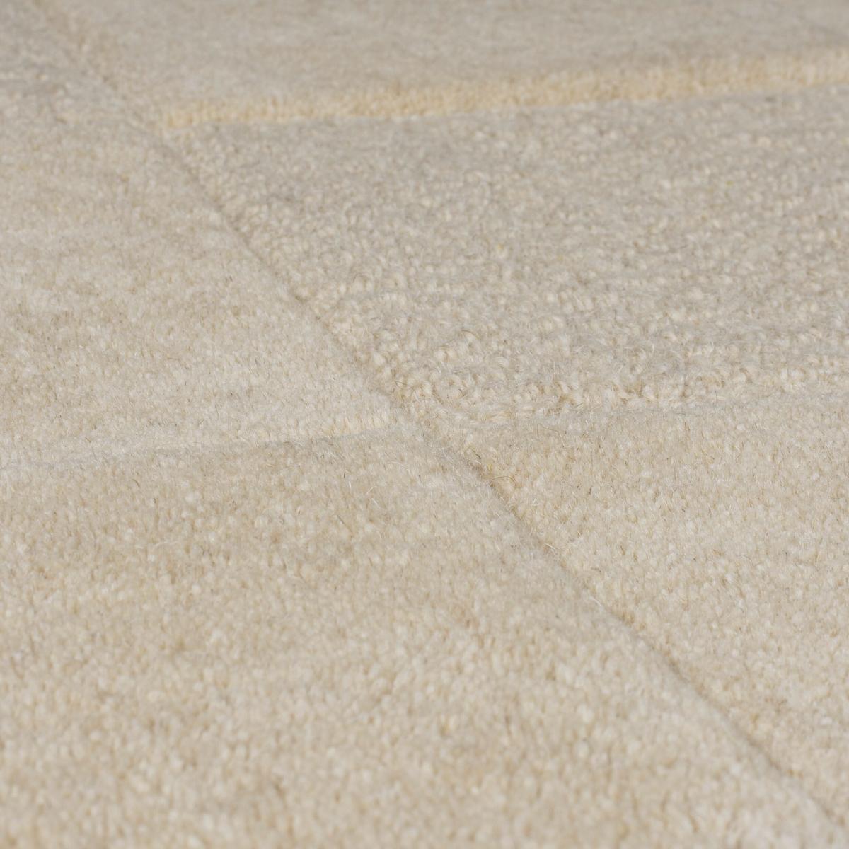 TEPPICH aus Wolle DEBEN in Natur, mit Schachbrettmuster, 120 x 170 cm - Beige, Textil (170/120cm) - KADIMA DESIGN