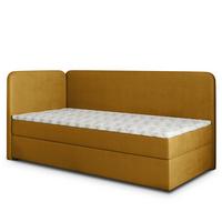 BOXBETT GINA 90x200 cm mit Matratze und Topper, H2+H3 - Gelb - Gelb, Holz (90/200cm) - MASSENO