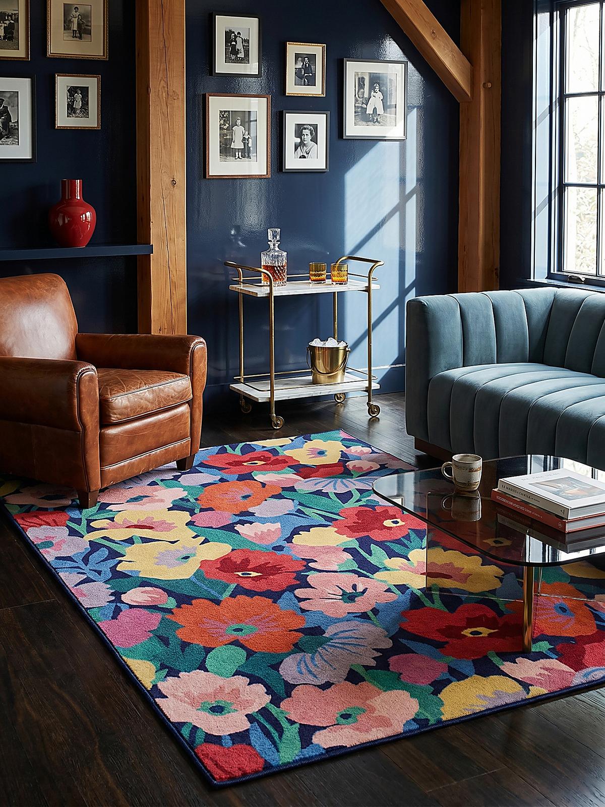 WOLLTEPPICH DAHLIA, floral, Bunt, 200 x 300 cm - Multicolor, Textil (300/200cm) - KADIMA DESIGN