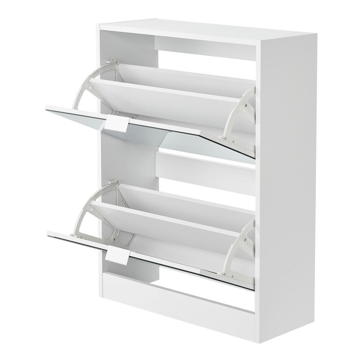 SCHUHKIPPER Kragerø - Weiß, Holzwerkstoff (60/80/24cm) - [en.casa]