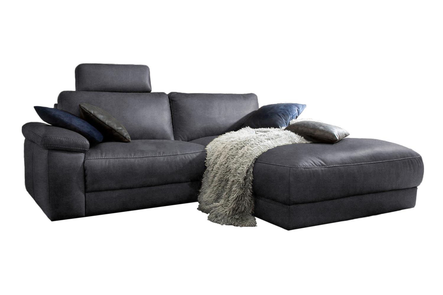 ECKSOFA MOTORISCHER RELAXFUNKTION LOLA Schwarz Webstoff Relaxfunktion - Schwarz, Textil (233/178cm) - KAWOLA