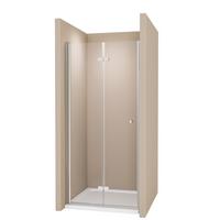 DUSCHKABINE für Nische Drehfalttür Profil Chrom Klarglas 100/185 cm - Chromfarben, Glas (100/185cm) - EMKE