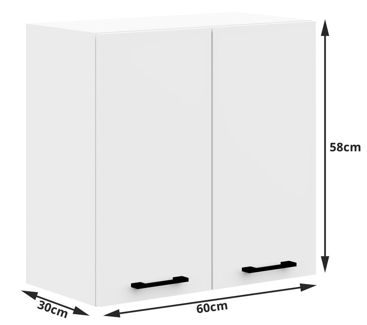 HÄNGESCHRANK Weiß 58/60/30 - Weiß, Holzwerkstoff (60/58/30cm) - RAUMHIRSCH FURNITURE