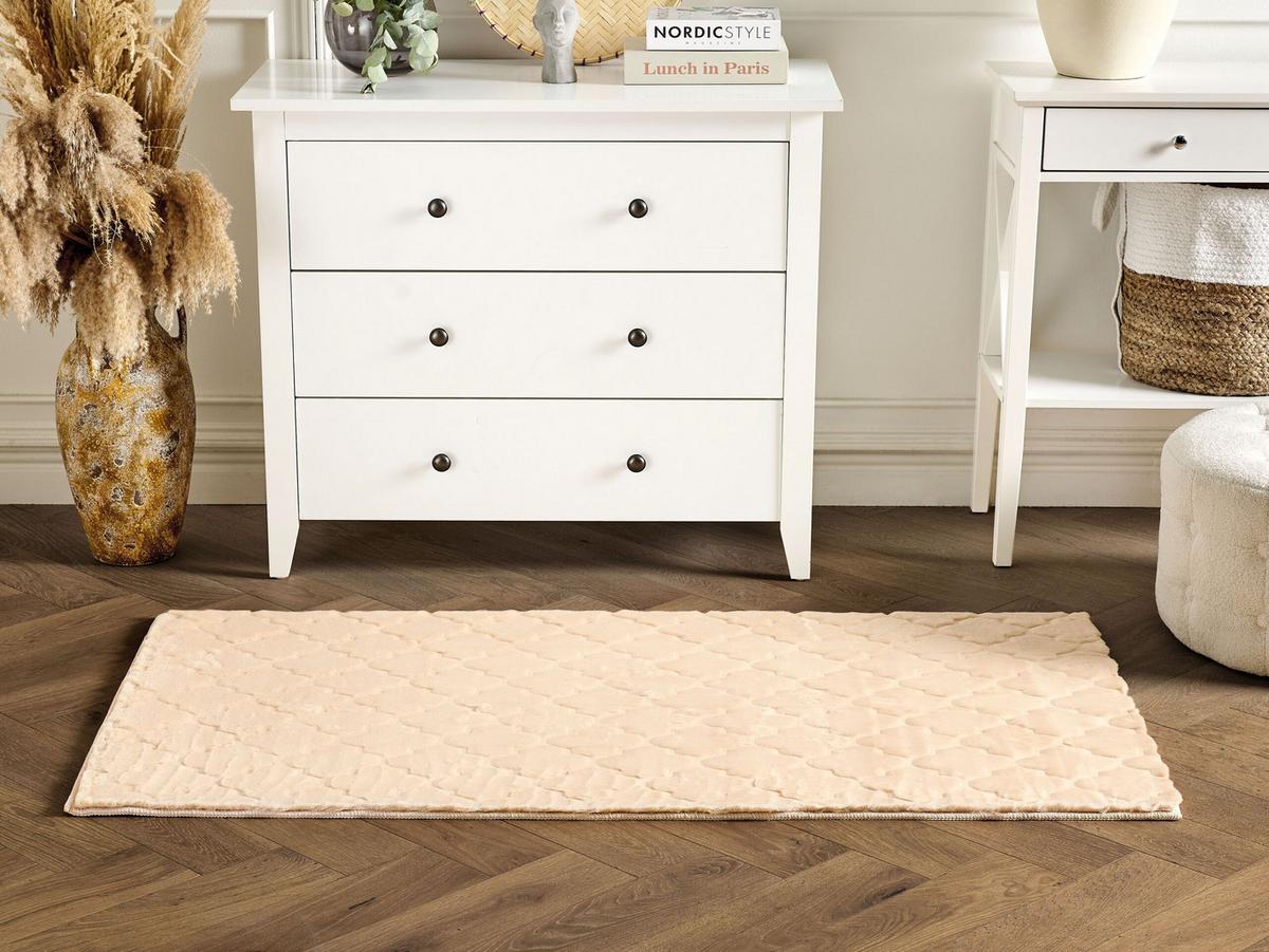 SHAGGY-KUNSTFELLTEPPICH Gharo 150/80 cm - Beige, Kunststoff (80/150cm) - Beliani