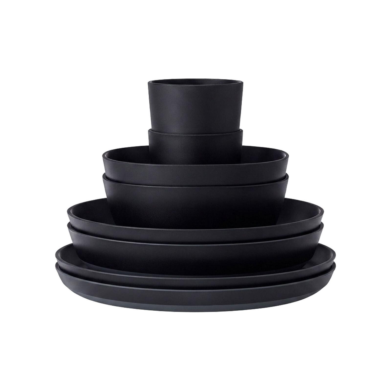 GESCHIRR-SET Silueta Nordic Black 8-tlg. - Schwarz, Kunststoff (2/2/2cm) - Mepal