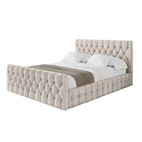 POLSTERBETT mit Bettkasten, Fußteil und Lattenrost, Boxbett mit Matratze H3/H4 - LARO-Z 180x200 Beige - Beige, Holzwerkstoff/Textil (180/200cm) - ALTDECOR