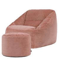 SITZSACK Sessel Natalia mit Sitzpouf - Pink, Textil (97/73/84cm) - icon