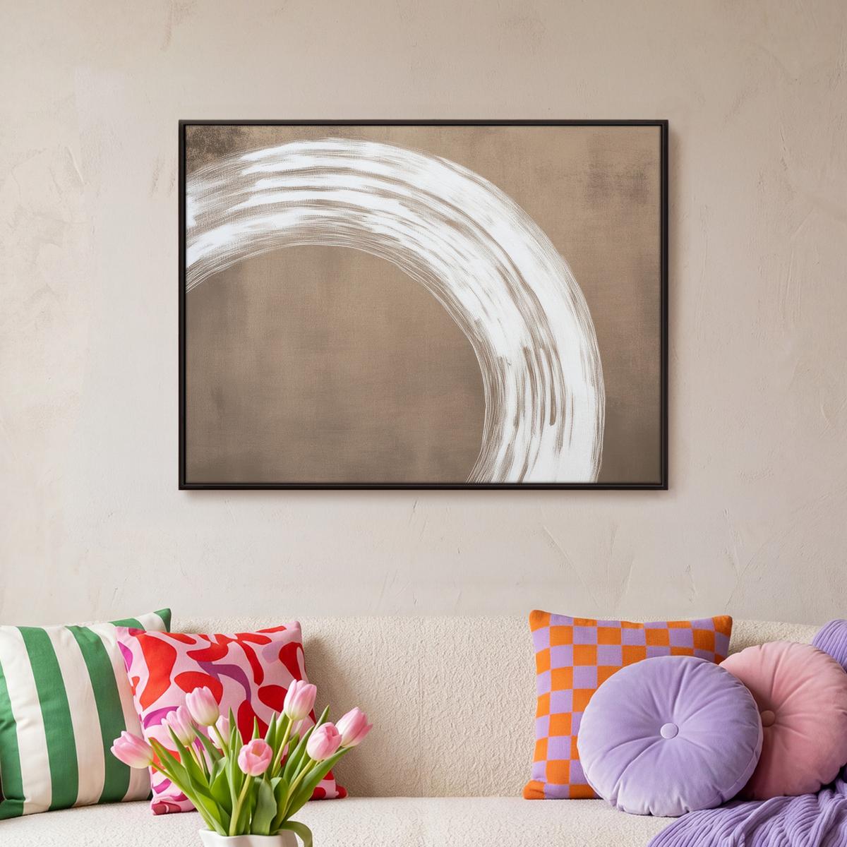 LEINWAND Bilder mit Rahmen - Farbe - Braun - Japandi - 80x60 - Kupferfarben, Textil (80/60cm) - MuchoWow