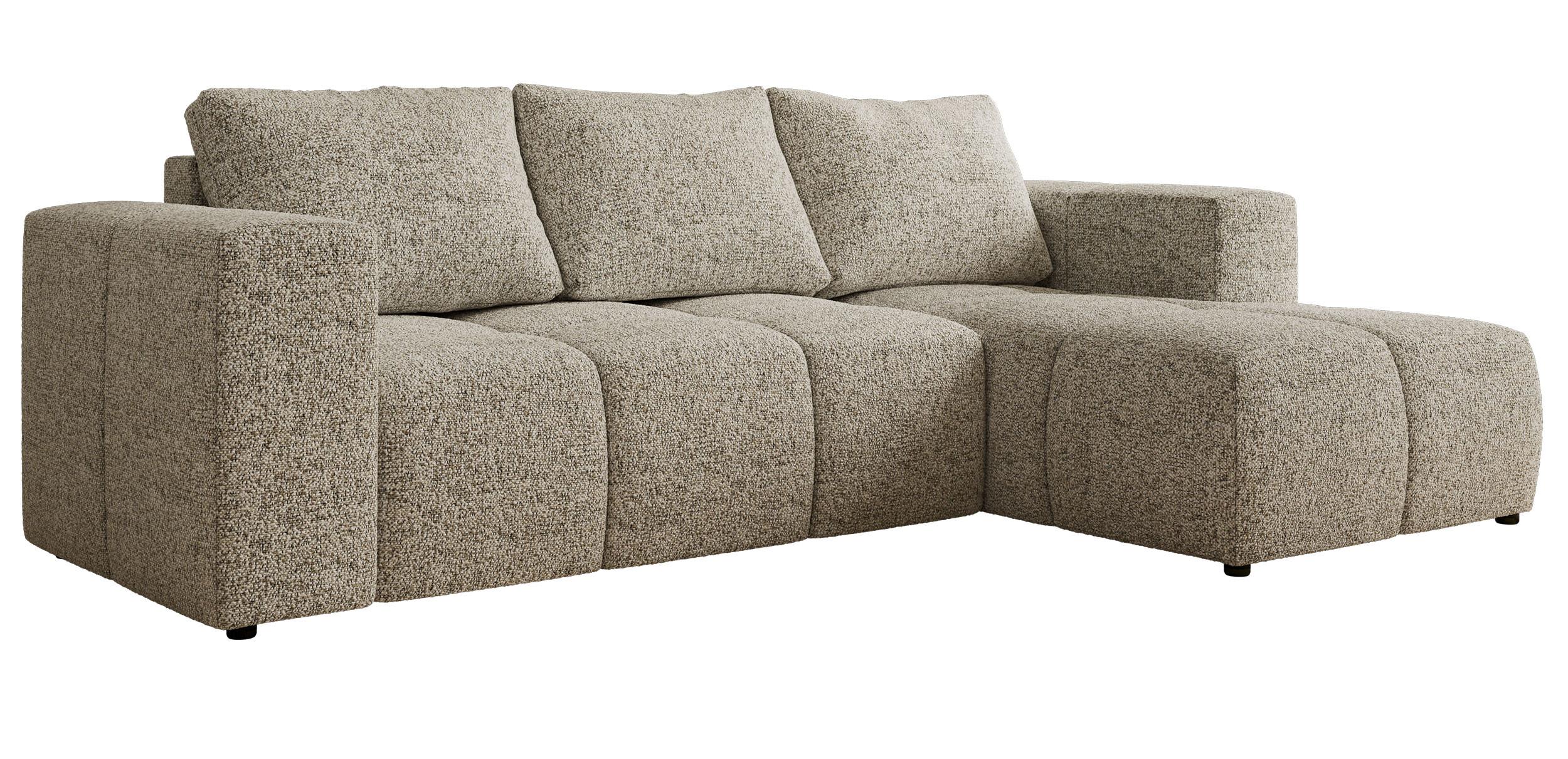 ECKSOFA MONIVA Beige Strukture - Rechts - Beige/Schwarz, Kunststoff/Textil (266/164cm) - MKS