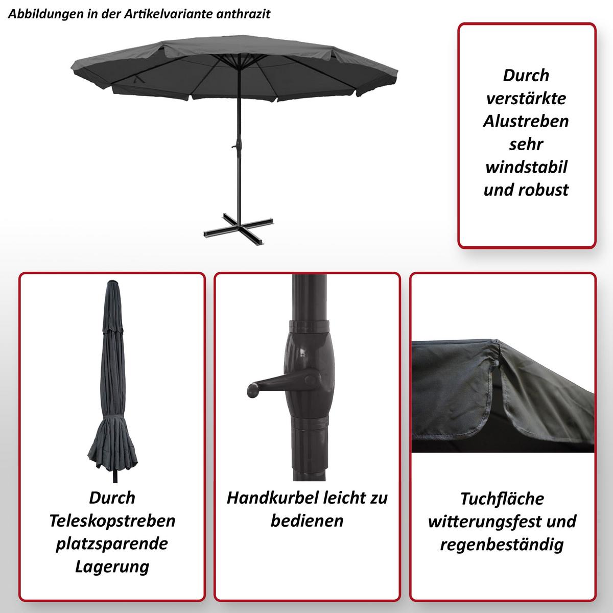 SONNENSCHIRM PRO Cremeweiß - Weiß, Textil (500/500cm) - MCW