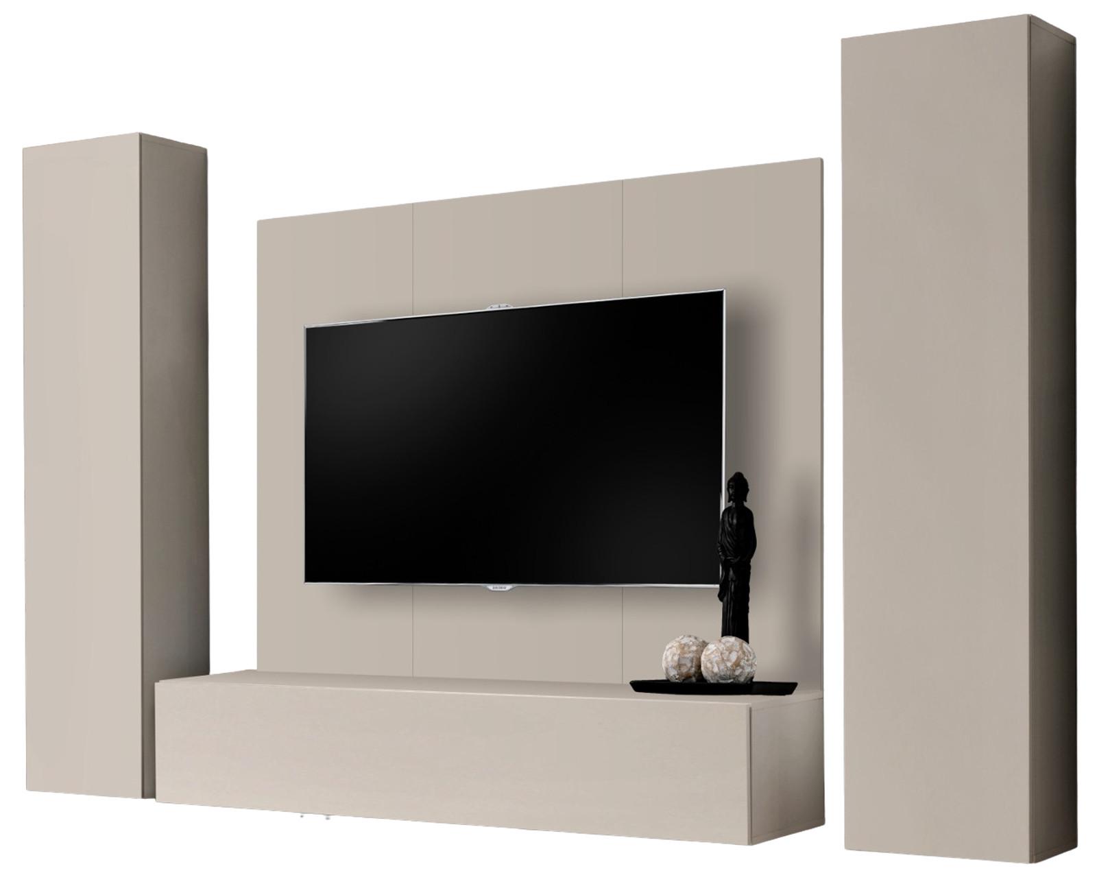 WOHNWAND Kaschmir 4-teilig 260 cm hängend, Schrankwand mit Push-to-Open - Kaschmir, Holzwerkstoff (260/170/40cm) - Inn.Furn