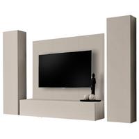 WOHNWAND Kaschmir 4-teilig 260 cm hängend, Schrankwand mit Push-to-Open - Kaschmir, Holzwerkstoff (260/170/40cm) - Inn.Furn