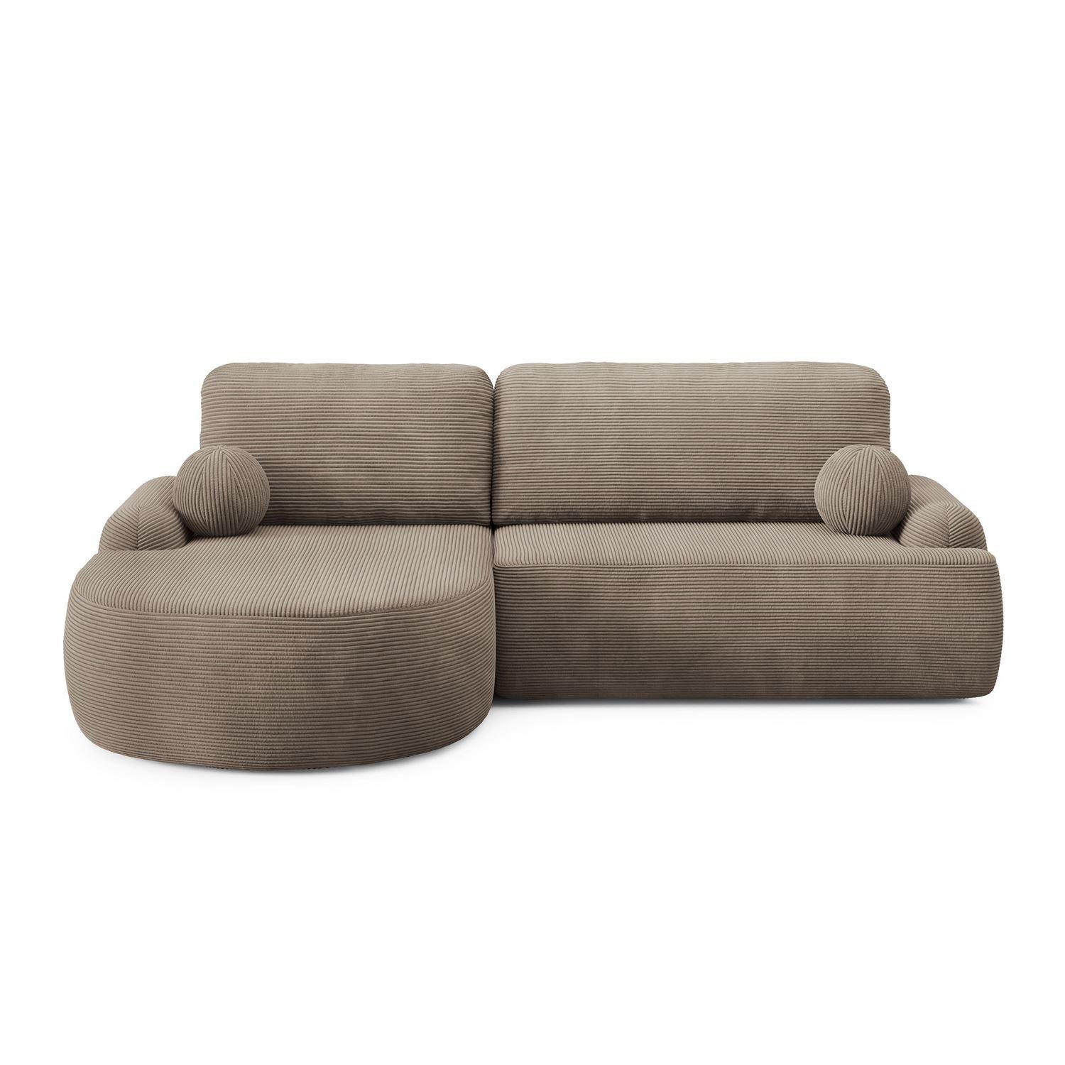 ECKSOFA CLEO II mit Schlaffunktion Version Linke Poso 02 - Cappuccino, Kunststoff (264/172cm) - Lookway