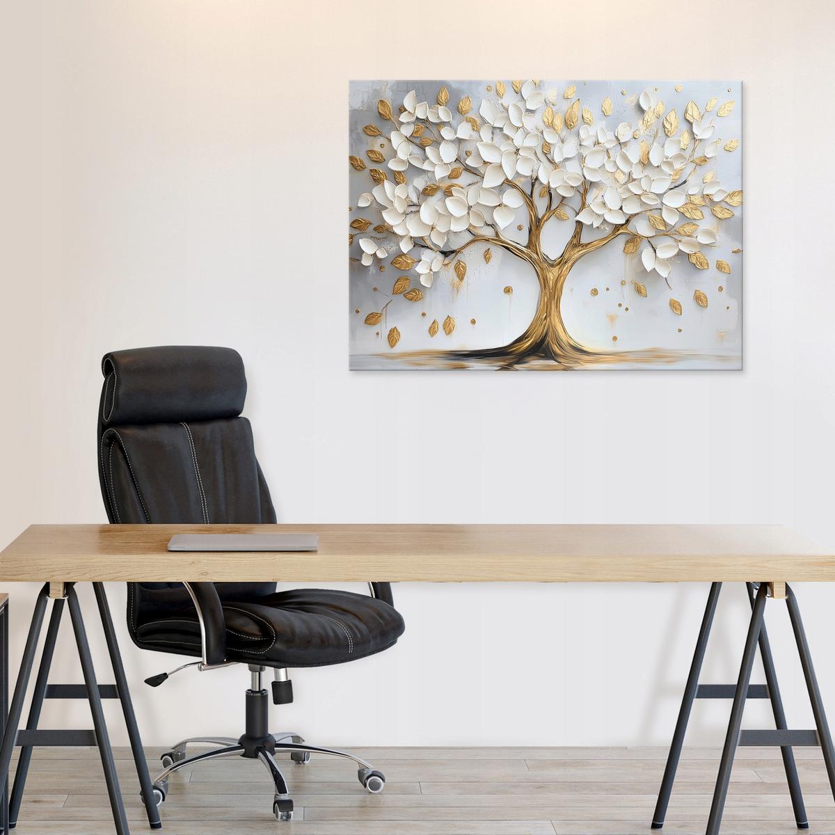 LEINWANDBILD Blumen Abstrakt Baum Modern 120x80 - Multicolor, Holzwerkstoff (120/80cm) - Wallarena