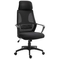 BÜROSTUHL Polyester Schaumstoff Schwarz - Schwarz, Kunststoff (55/126/64cm) - Vinsetto