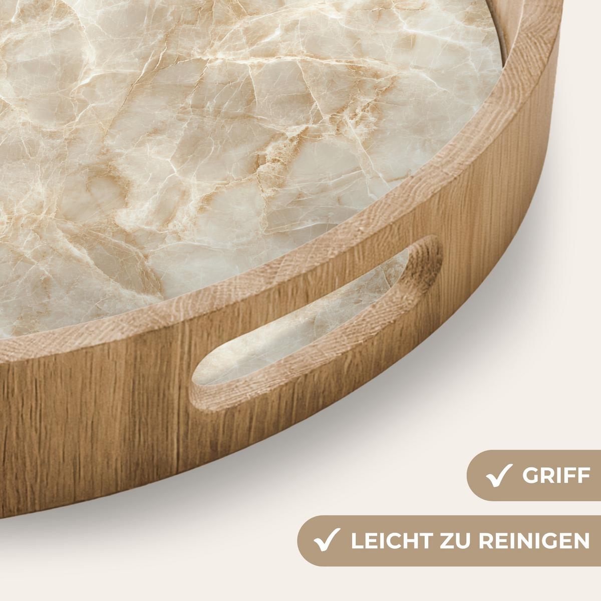 TABLETT Hellbeige - Onyx - Dezent 40x40 cm - Beige, Holz (40/5/5cm) - OnlyWow