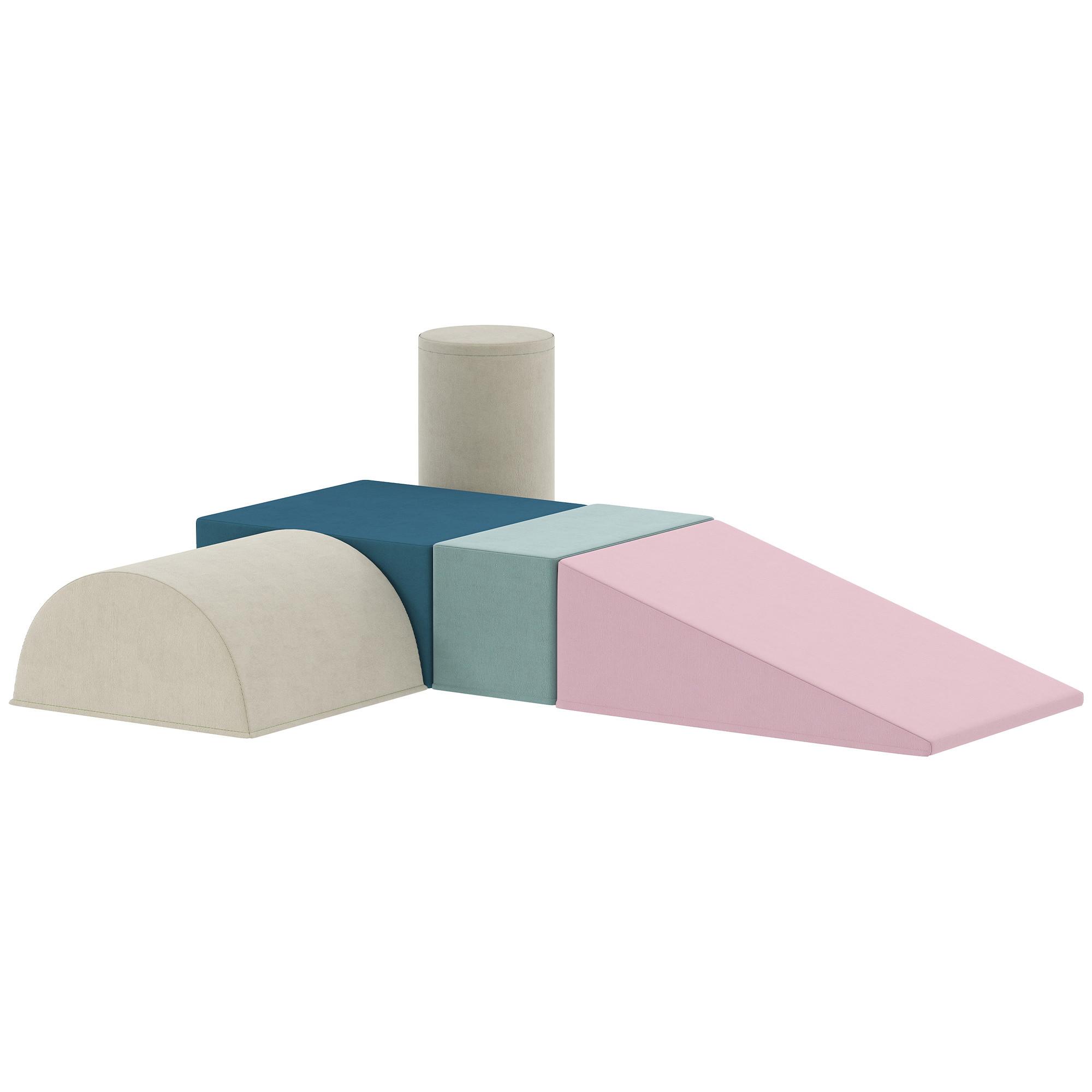 SCHAUMSTOFF-BAUSTEINE für Kinder 5er Set Samtoptik - Multicolor, Textil (40.6/61cm) - AIYAPLAY