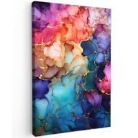 LEINWANDBILD Marmor - Bunt - Abstrakt Wanddeko Schlafzimmer 60x90 cm - Multicolor, Textil (60/90cm) - MuchoWow