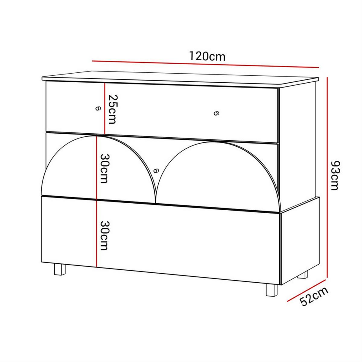 KOMMODE mit Schubladen BLOOM - Kaschmir, Holzwerkstoff (120/93/52cm) - Lookway