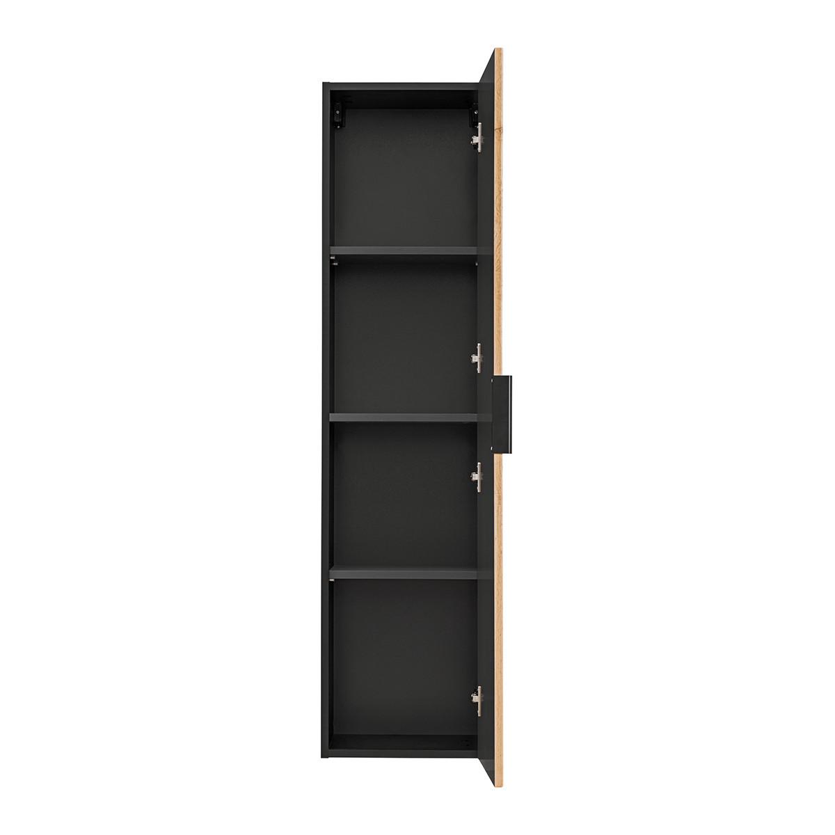 HÄNGESÄULE Gaia Holz in Eichenoptik und Schwarz - Schwarz, Holzwerkstoff (35/140/25cm) - Petits-meubles