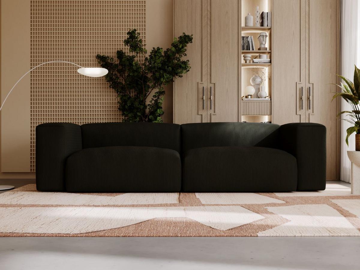 SOFA 240/85/80 Schwarz Landi - Schwarz, Kunststoff/Textil (240/85/80cm) - Graingold