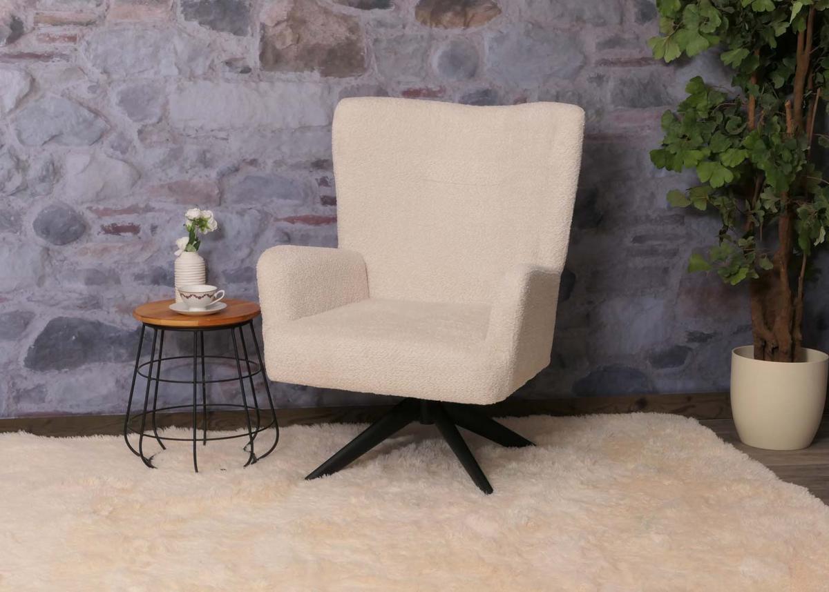 LOUNGE-SESSEL Creme - Creme, Textil (75/99/74cm) - MCW