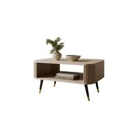COUCHTISCH YVETTE 80/60/42 cm Kaschmir mit Ablage - Kaschmir/Schwarz, Holzwerkstoff/Metall (60/80/42cm) - Lookway