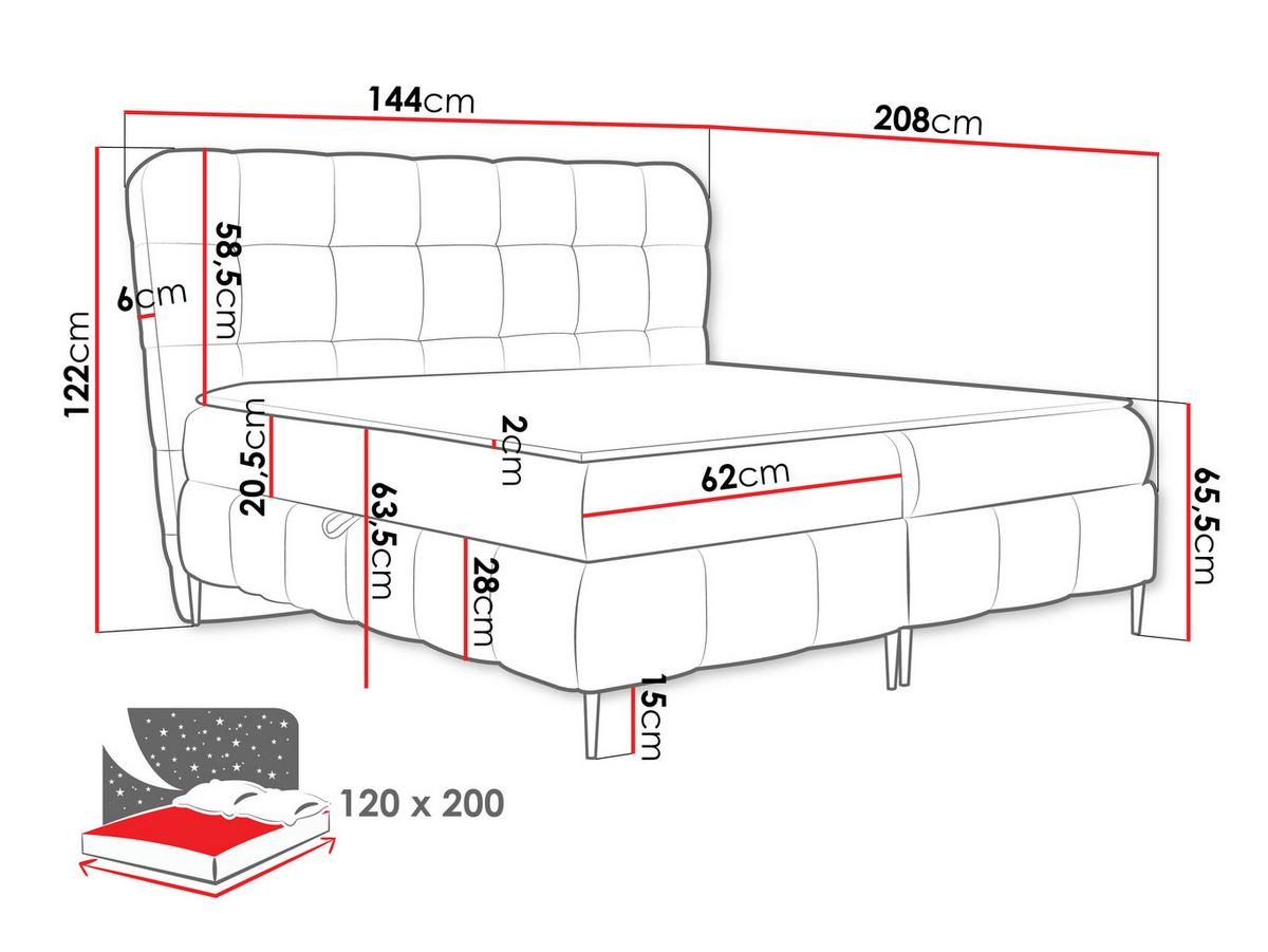 BOXBETT Lolly - H3 - Goldfarben/Dunkelblau, Holz/Textil (120/200cm) - MIRJAN24