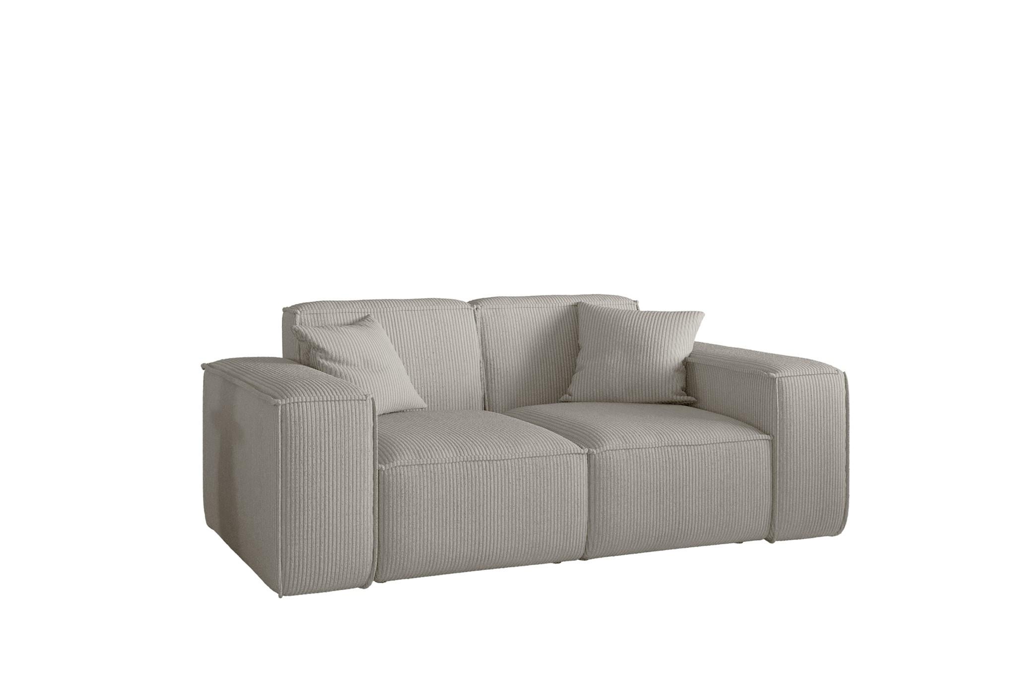 SOFA Celes Premium 2-sitzer Stoff Scala - Hellgrau, Holzwerkstoff/Textil (186/73/88cm) - Fun Möbel