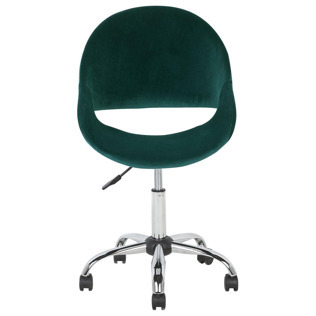 BÜROSTUHL Samtstoff Grün Selma - Grün, Textil/Metall (62/84/62cm) - Beliani