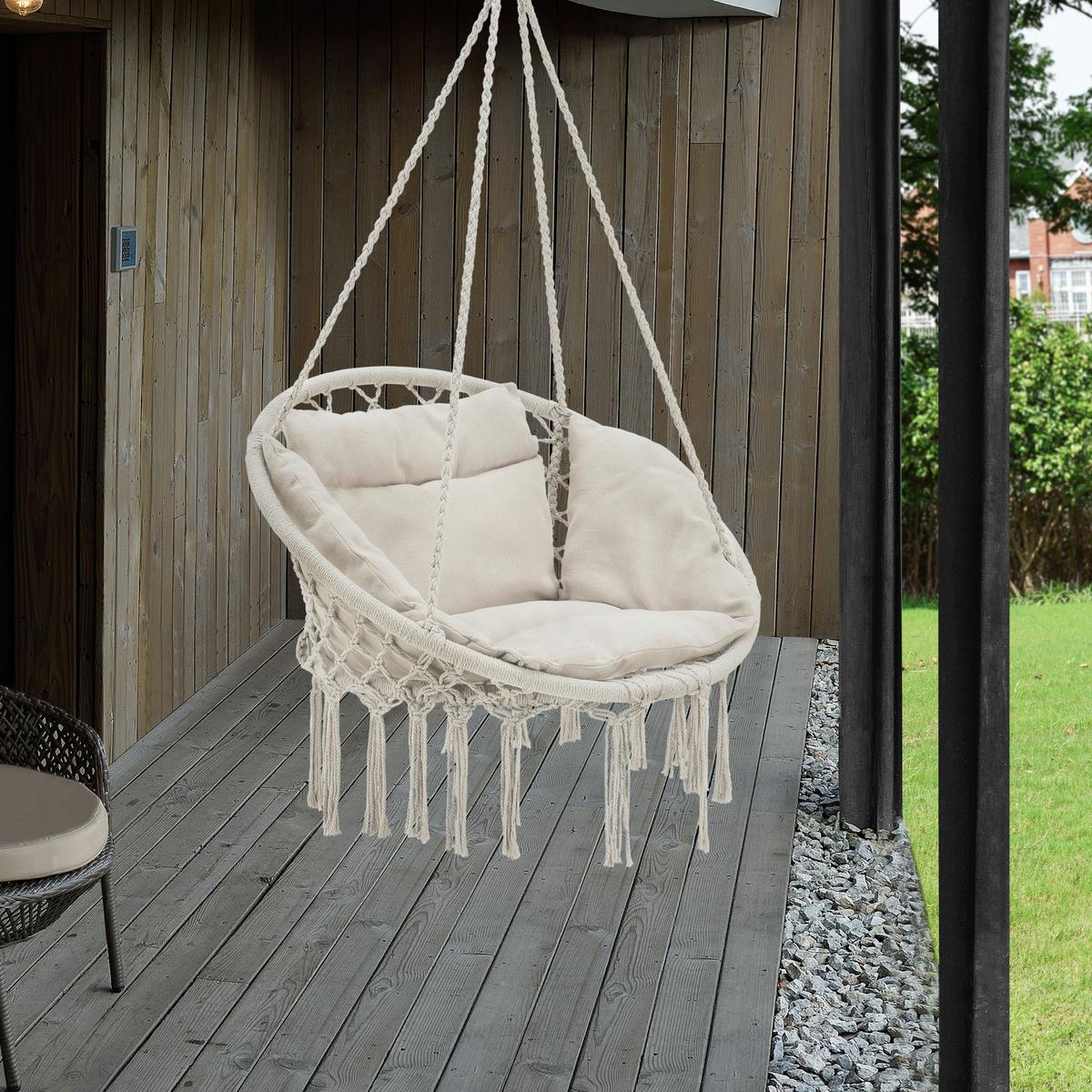 HÄNGESESSEL Kailua - Creme, Textil (80/135/80cm) - casa.pro