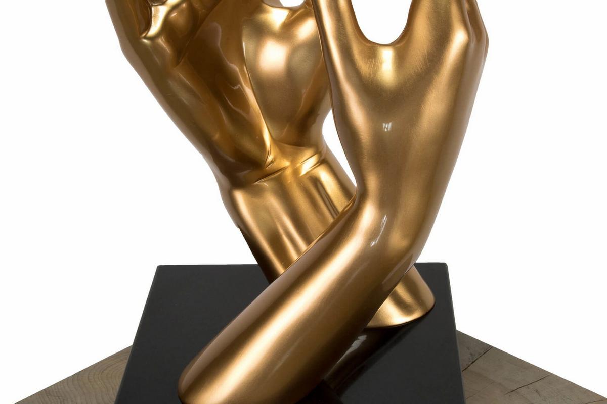 SKULPTUR Gold 21/41 cm - Goldfarben, Stein (4.85/41/21cm) - KUNSTLOFT