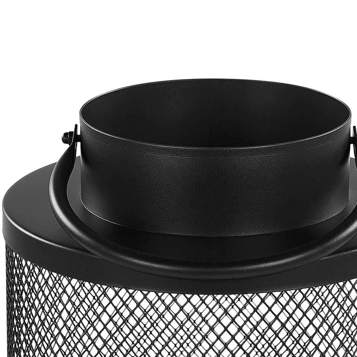 LATERNE Metall 24 cm Schwarz Yamdena - Schwarz, Metall (24/24/24cm) - Beliani
