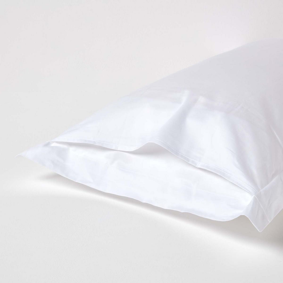 BIO-KISSENBEZUG Satin mit Stehsaum, Fadendichte 400 - Weiß, Textil (48/74cm) - Homescapes