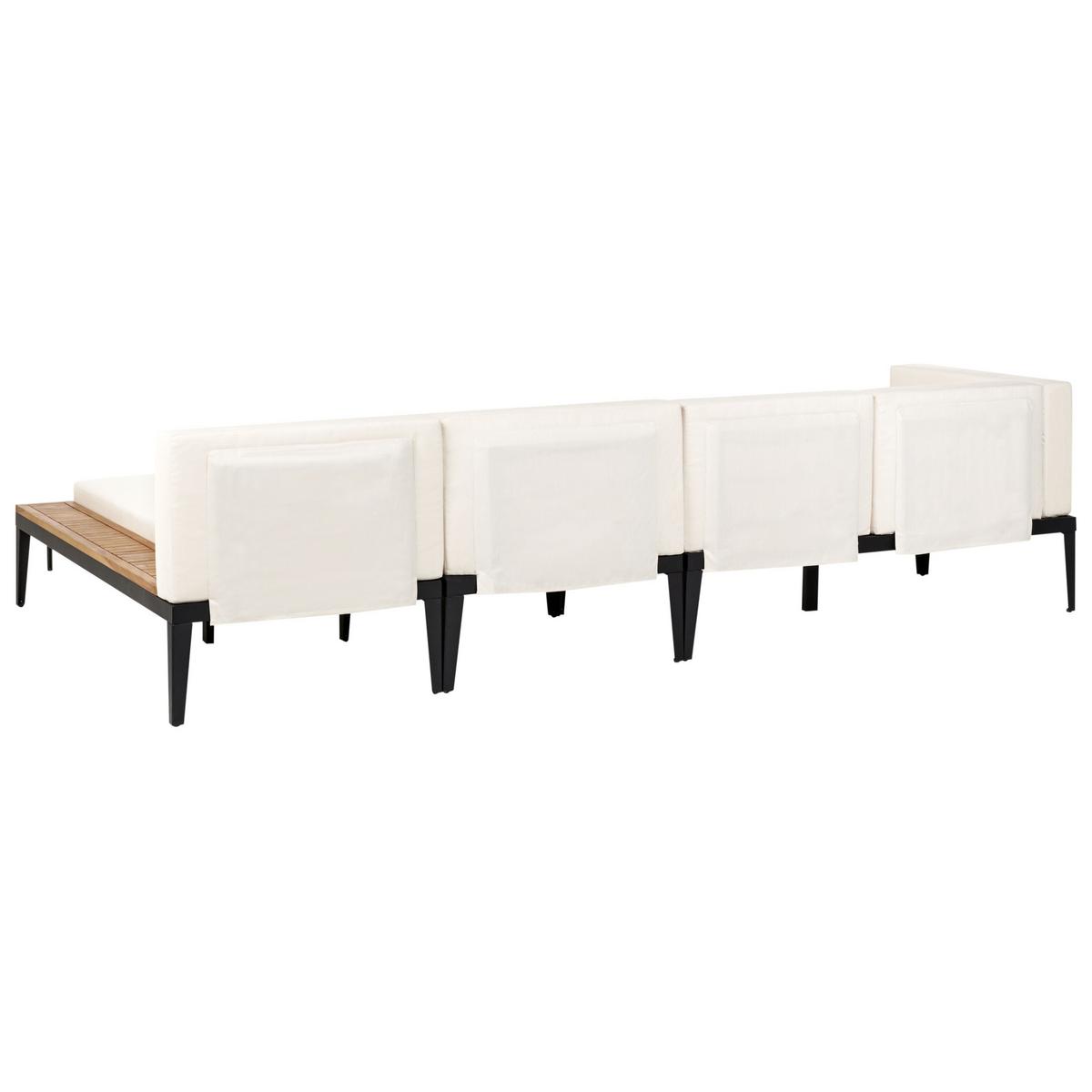 LOUNGE-SET 4-Sitzer Beige Bracciano - Hellbraun/Beige, Holz - Beliani