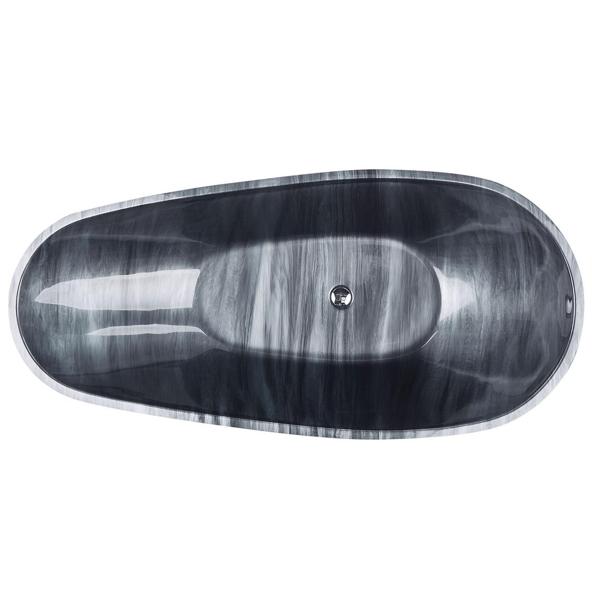 BADEWANNE FREISTEHEND 80x170x58 cm schwarz Rioja - Schwarz, Kunststoff (80/58/170cm) - Beliani